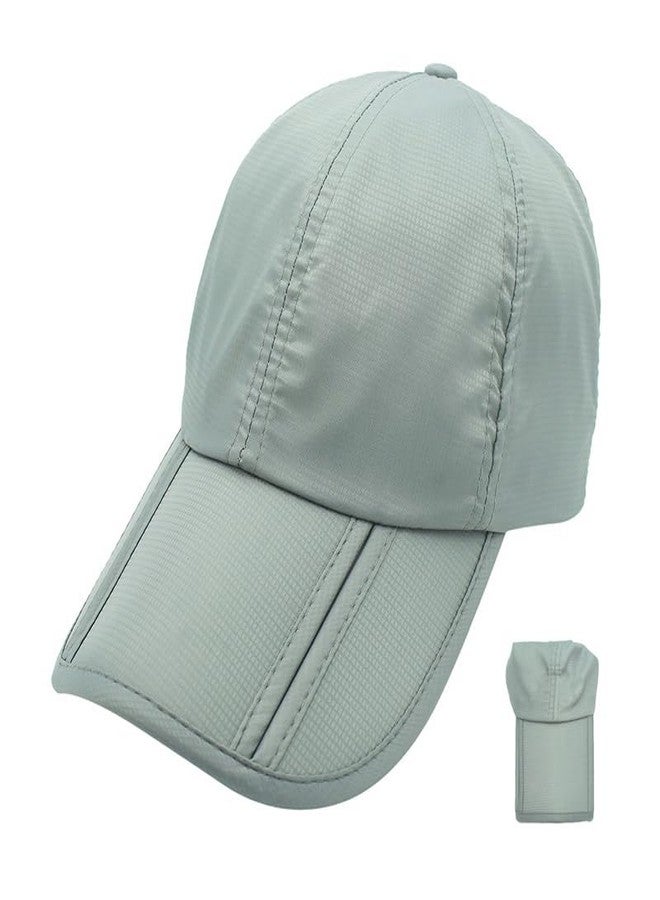 Ducclucc Men Foldable Unstructured Baseball Caps Summer Cool UPF 50 Quick Dry Running Hat for Men Women Breathable Travel Golf (One Size, Light Grey) - Image 1